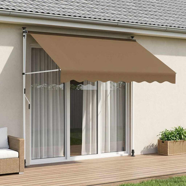 Vidaxl handmatig uitschuifbare luifel beige 100 cm