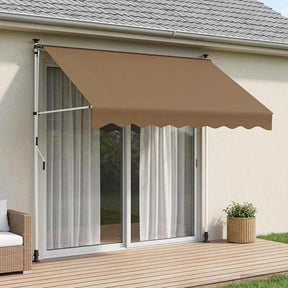 Vidaxl handmatig uitschuifbare luifel beige 350 cm
