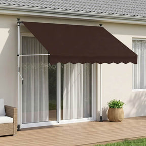 Vidaxl handmatig uitschuifbare luifel bruin 100 cm