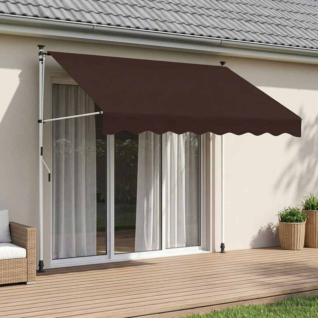 Vidaxl handmatig uitschuifbare luifel bruin 200 cm