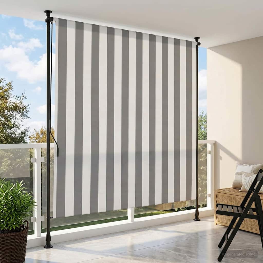 Vidaxl buiten rolgordijn antraciet en wit 150 x 270 cm