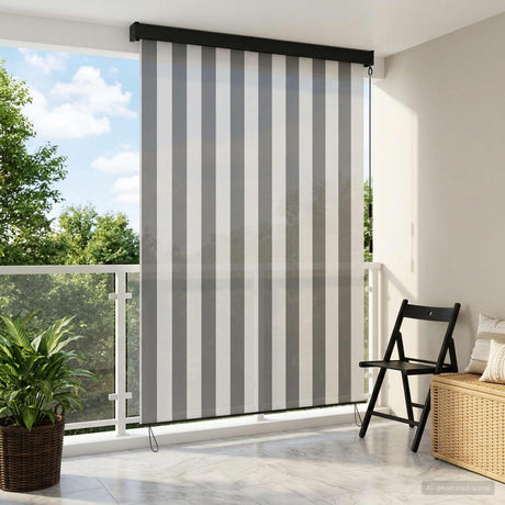 Vidaxl rolgordijn antraciet en wit 100 x 250 cm stof en aluminium