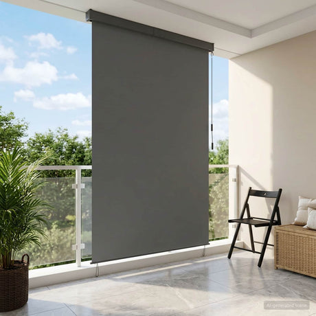 Vidaxl rolgordijn lichtgrijs 120 x 250 cm stof en aluminium
