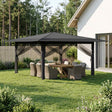 Vidaxl paviljoen met 4 zijwanden 4 x 4 m