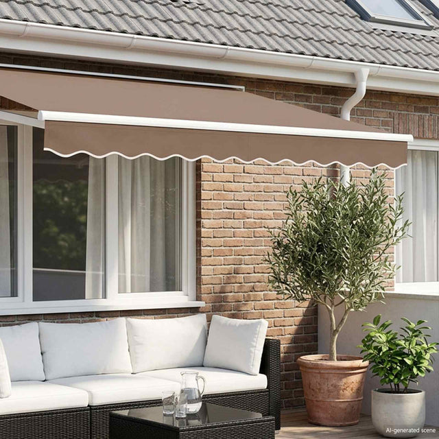 Vidaxl vervangende volant voor 3 m taupe polyester