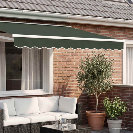 Vidaxl vervangende volant voor 3,5 m donkergroen polyester