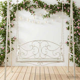 Vidaxl schommelbank staal 110 x 52,5 x 47 cm antiek wit