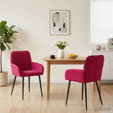 Vidaxl eettafelstoelen 2 st fluweel wijnrood 56.5 x 50 x 85 cm