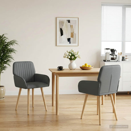Vidaxl eettafelstoelen 2 st stof donkergrijs 56,5 x 50 x 87,5 cm