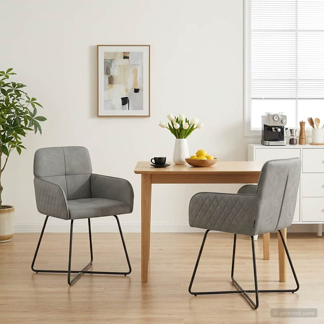 Vidaxl eettafelstoelen 2 st fluweel lichtgrijs 59 x 56,5 x 86 cm
