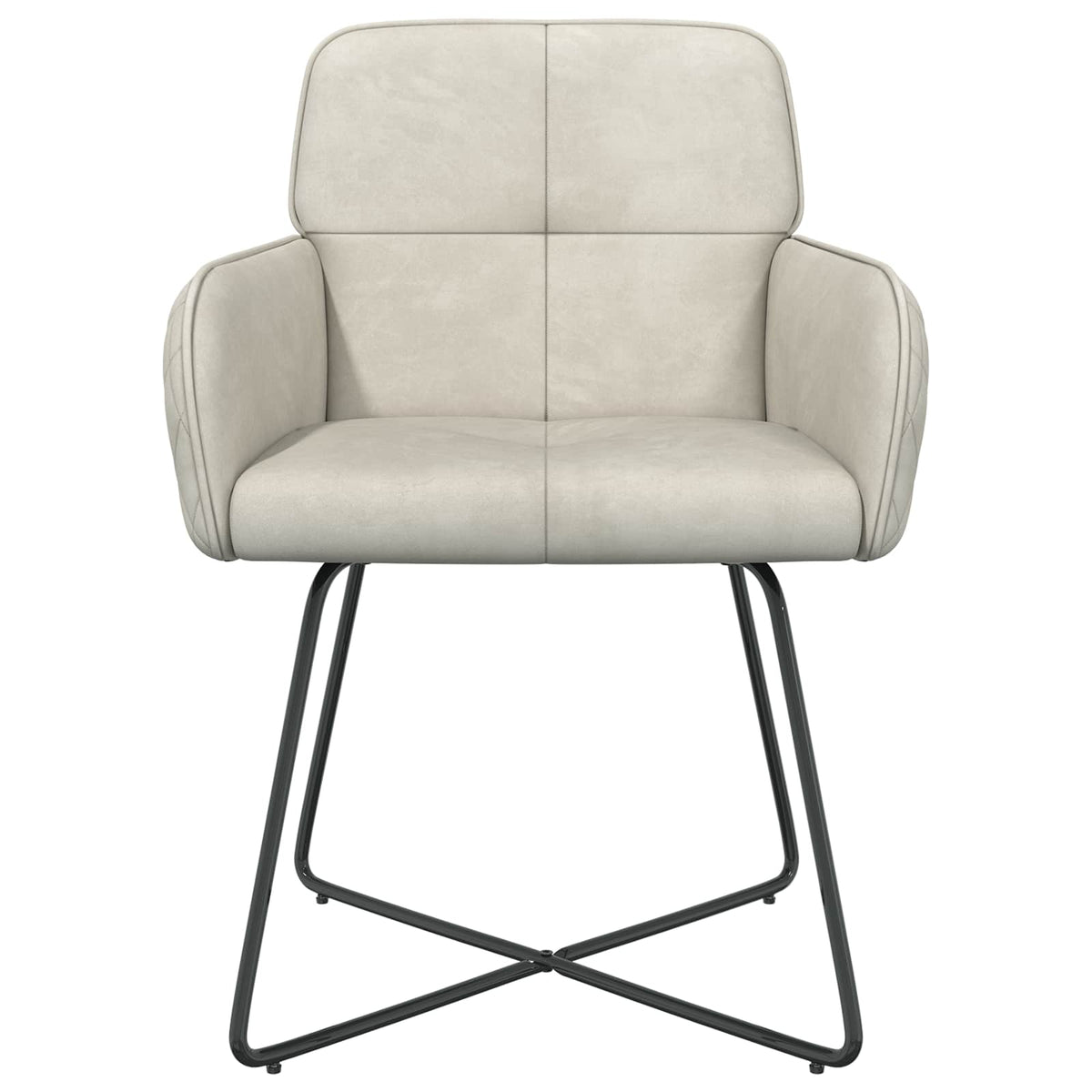Vidaxl eettafelstoelen 2 st fluweel crèmekleurig 59 x 56,5 x 86 cm