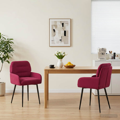 Vidaxl eettafelstoelen 2 st fluweel wijnrood 59 x 59,5 x 90 cm