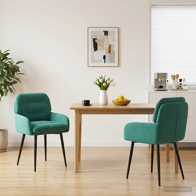 Vidaxl eettafelstoelen 2 st fluweel turquoise 59 x 59,5 x 90 cm