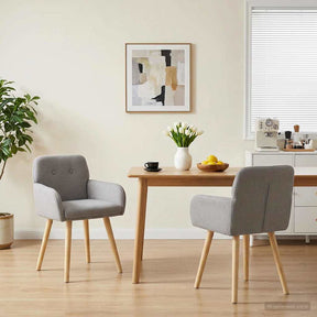 Vidaxl eettafelstoelen 2 st bouclé lichtgrijs 59 x 56,5 x 85 cm