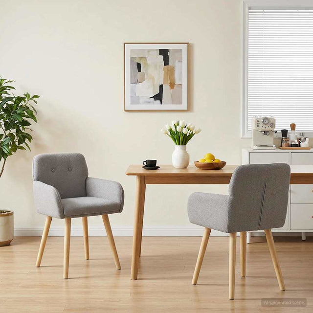Vidaxl eettafelstoelen 2 st bouclé lichtgrijs 59 x 56,5 x 85 cm