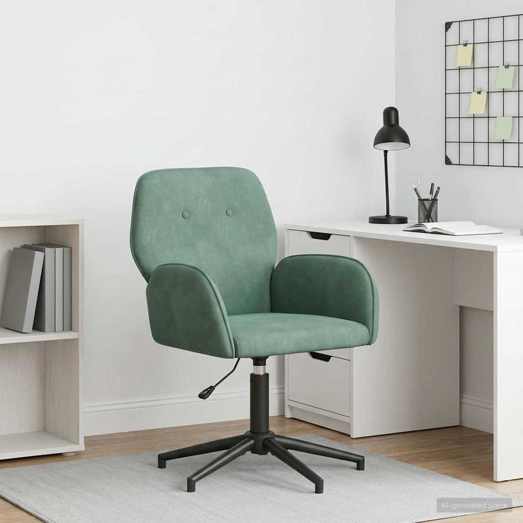 Vidaxl draaischrijfstoel fluweel 54 x 55 x 90 cm zeegroen