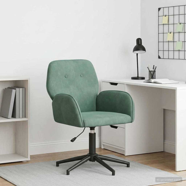Vidaxl draaischrijfstoel fluweel 54 x 55 x 90 cm zeegroen