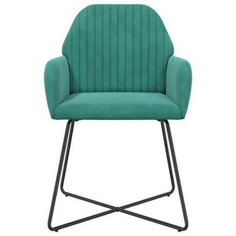 Vidaxl eettafelstoelen 2 st fluweel turquoise 55 x 50 x 84 cm