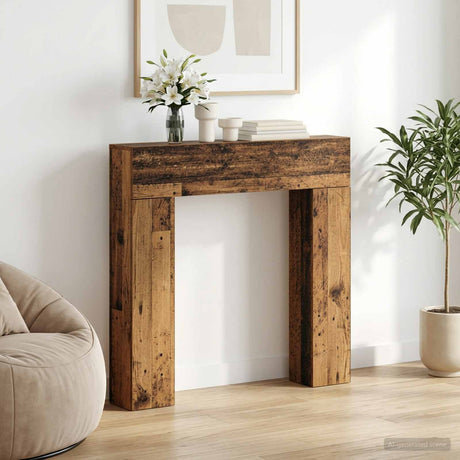 Vidaxl haardomlijsting oud hout 102 x 18 x 100,5 cm bewerkt hout