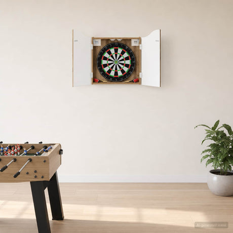 Vidaxl dartbord kabinet artisanaal eiken 56 x 12 x 63 cm bewerkt hout
