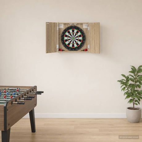 Vidaxl dartbord kabinet sonoma eiken 56 x 12 x 53,5 cm bewerkt hout