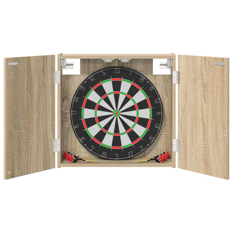Vidaxl dartbord kabinet sonoma eiken 56 x 12 x 53,5 cm bewerkt hout