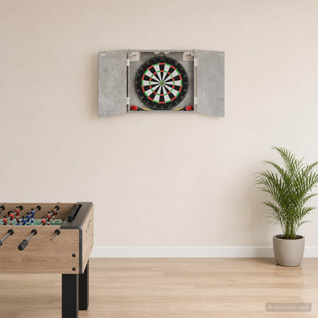 Vidaxl dartbord kabinet betongrijs 56 x 12 x 53,5 cm bewerkt hout