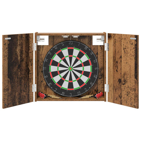 Vidaxl dartbord kabinet oud hout 56 x 12 x 53,5 cm bewerkt hout