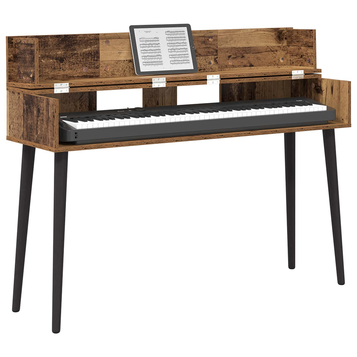 Vidaxl studiobureau eikenhout 130 x 40 x 19,5 cm bewerkt hout