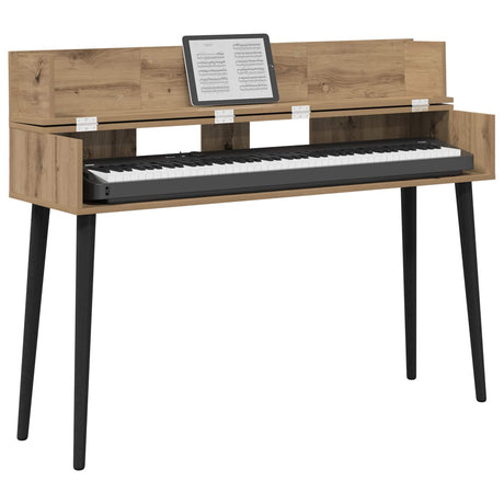 Vidaxl studiobureau artisanaal eiken 130 x 40 x 19,5 cm bewerkt hout