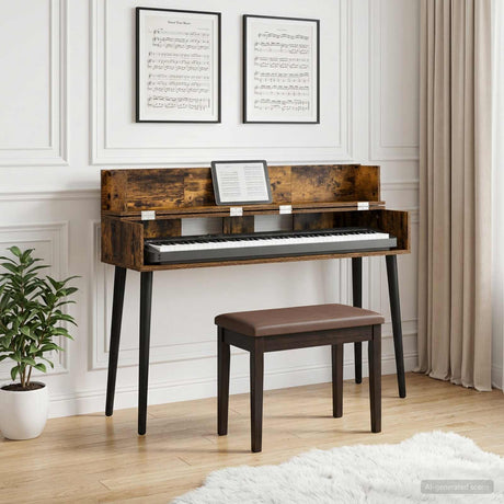 Vidaxl studiobureau gerookt eiken 110 x 40 x 19,5 cm bewerkt hout