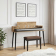 Vidaxl studiobureau artisanaal eiken 152 x 36 x 19,5 cm bewerkt hout