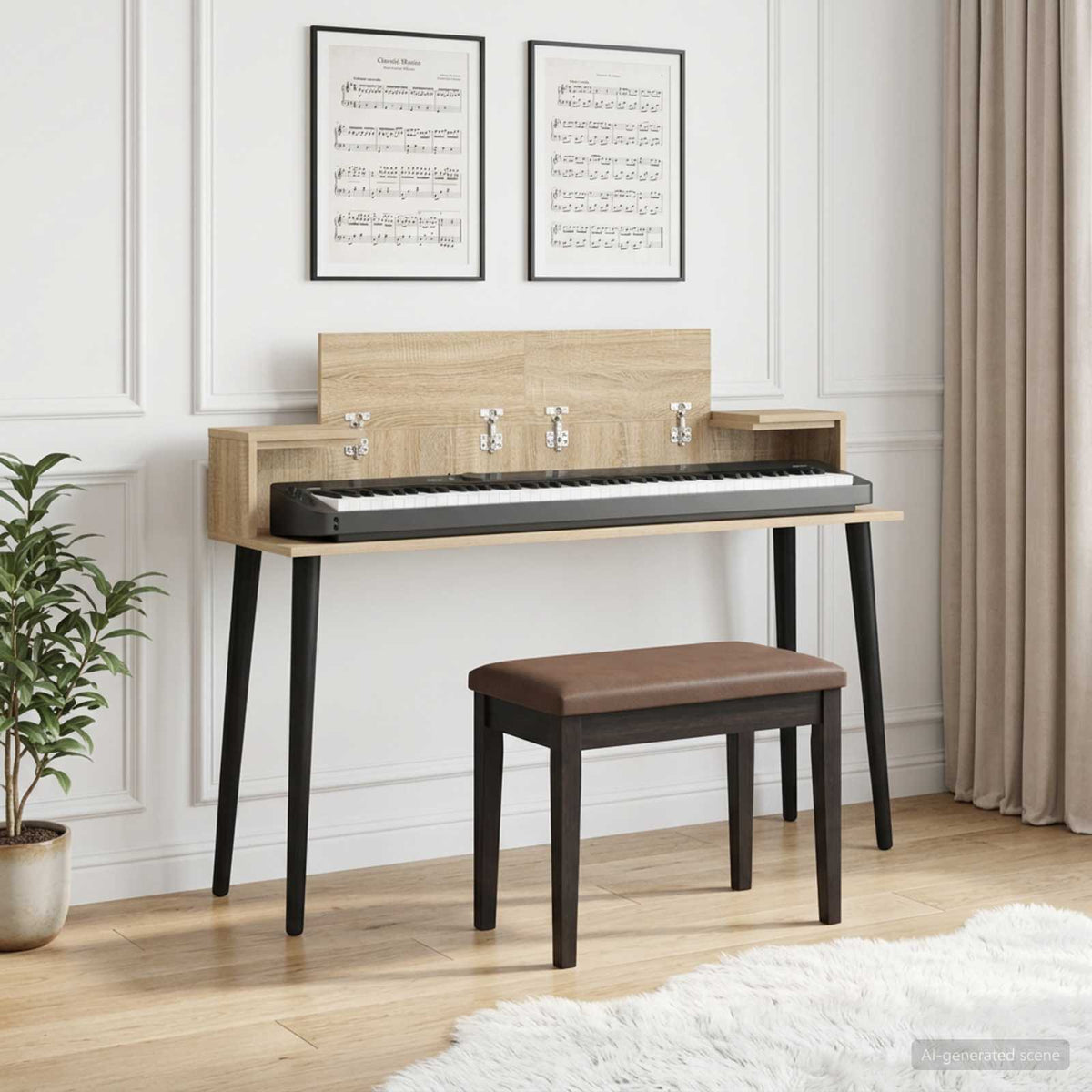 Vidaxl studiobureau sonoma eiken 130 x 36 x 19,5 cm bewerkt hout