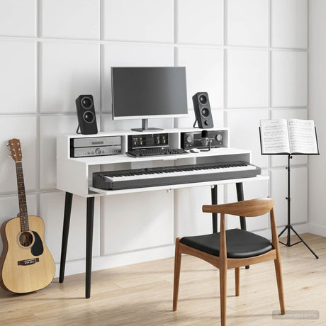 Vidaxl studiobureau wit 152 x 42,5 x 36 cm bewerkt hout