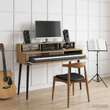 Vidaxl studiobureau artisanaal eiken 152 x 42,5 x 36 cm bewerkt hout