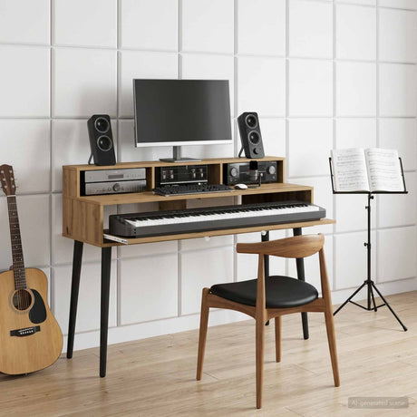 Vidaxl studiobureau artisanaal eiken 152 x 42,5 x 36 cm bewerkt hout