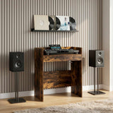 Vidaxl dj tafel gerookt eiken 62 x 45 x 102 cm bewerkt hout