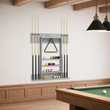Vidaxl biljartkeu standaard bewerkt hout 93 x 12 x 103 cm betongrijs