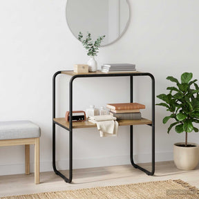 Vidaxl wandtafel artisanaal eiken 100 x 42,5 x 70 cm bewerkt hout