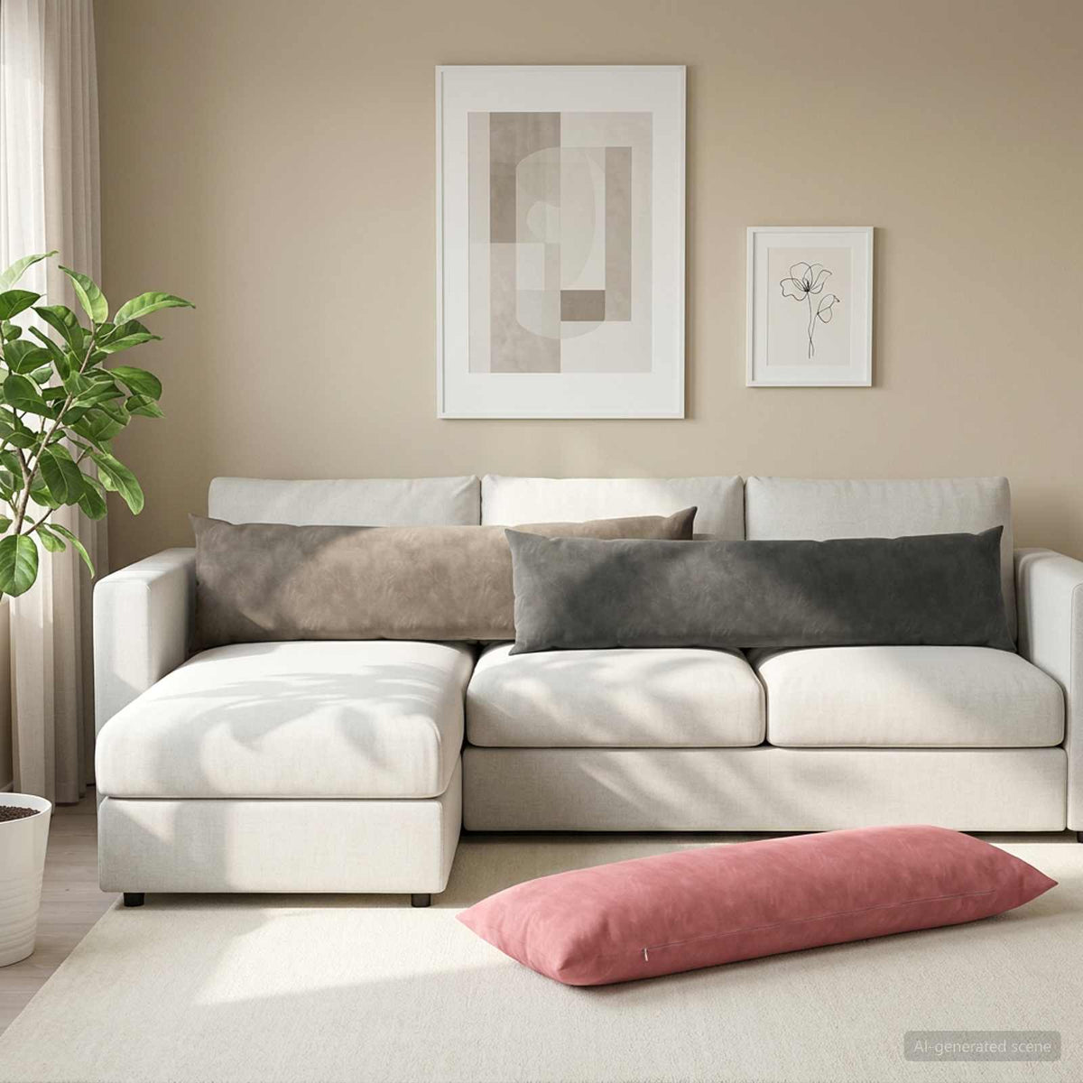Vidaxl kussensloop heerlen lichtgrijs 40 x 145 cm fluweel