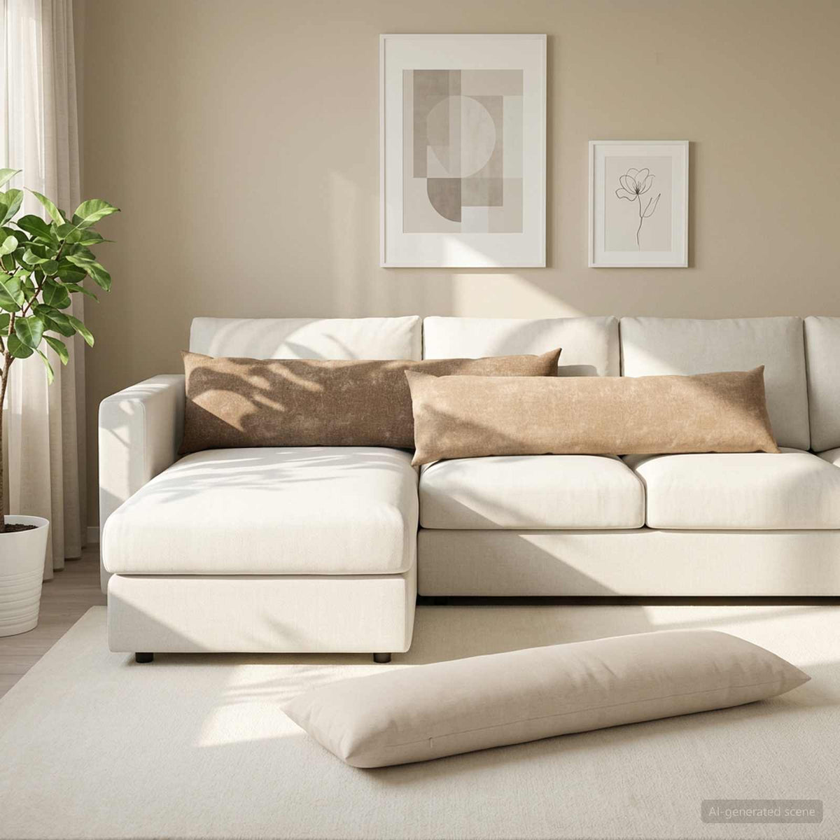 Vidaxl kussensloop heerlen bruin 40 x 145 cm chenille stof
