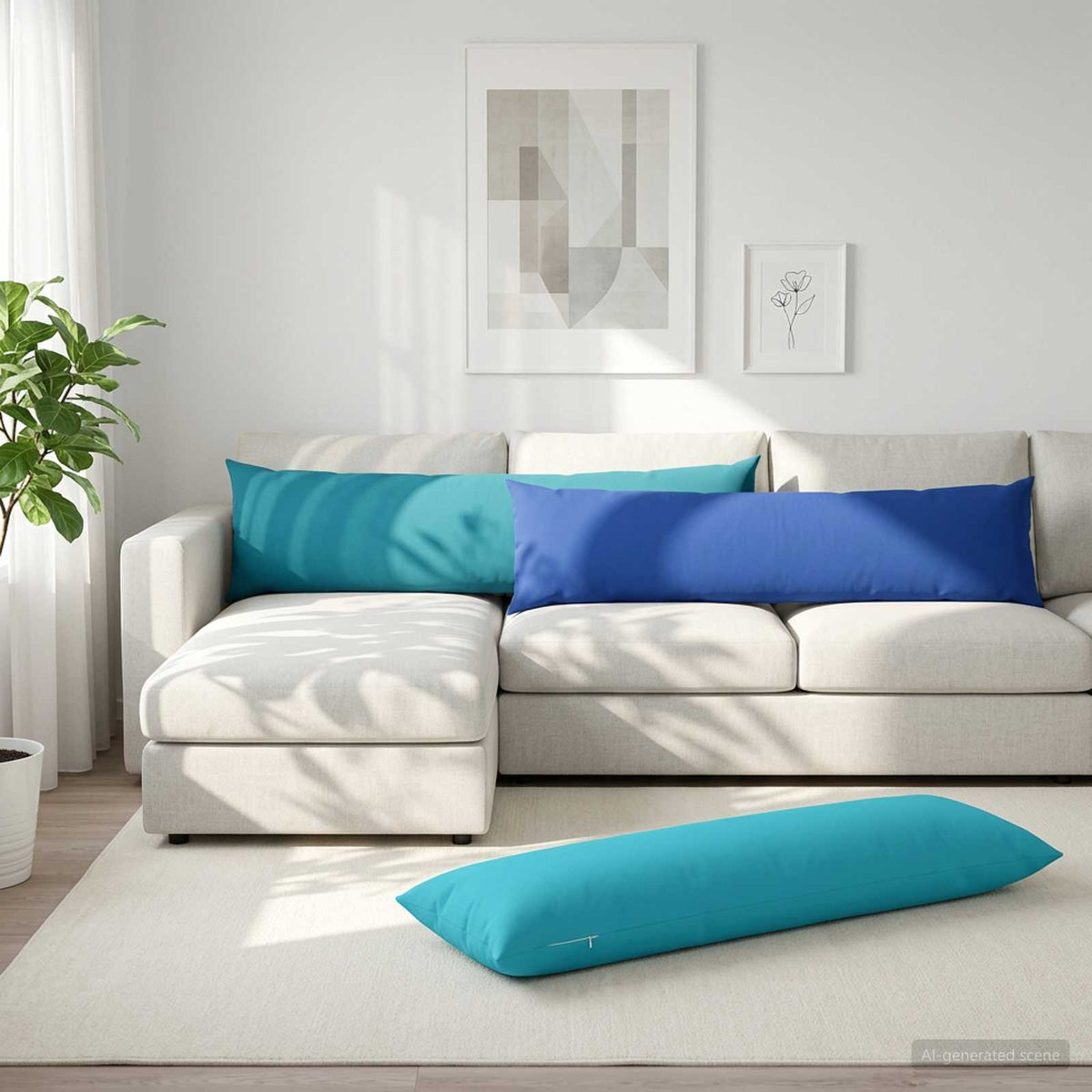 Vidaxl kussensloop heerlen koninklijk blauw 40 x 145 cm polyester