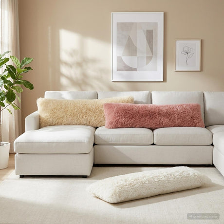 Vidaxl kussen met kussen heerlen wit 40 x 145 cm pv fleece