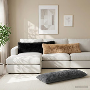 Vidaxl kussensloop heerlen zwart 40 x 145 cm pv fleece