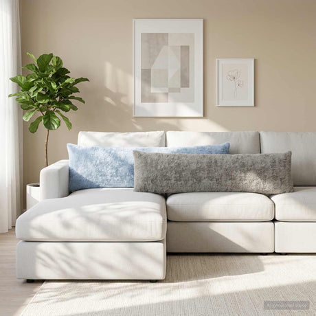 Vidaxl kussensloop heerlen lichtblauw 40 x 145 cm nep konijnenbont