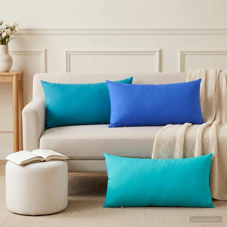 Vidaxl kussensloop 2 pcs heerlen turquoise 40 x 80 cm polyester