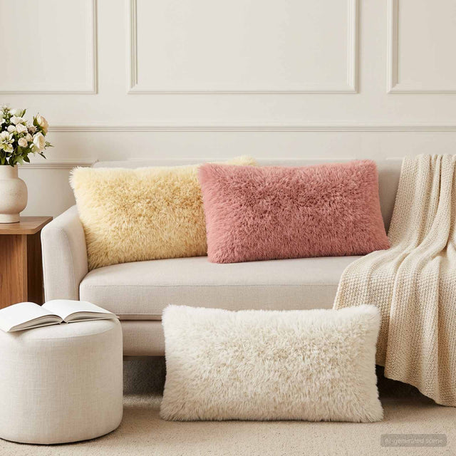 Vidaxl kussensloop 2 pcs heerlen crèmekleurig 40 x 70 cm pv fleece