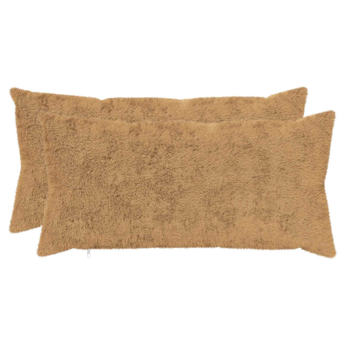 Vidaxl kussensloop 2 st heerlen taupe 40 x 80 cm nep konijnenbont
