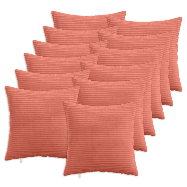 Vidaxl kussensloop 12 pcs heerlen rood-oranje 50 x 50 cm corduroy