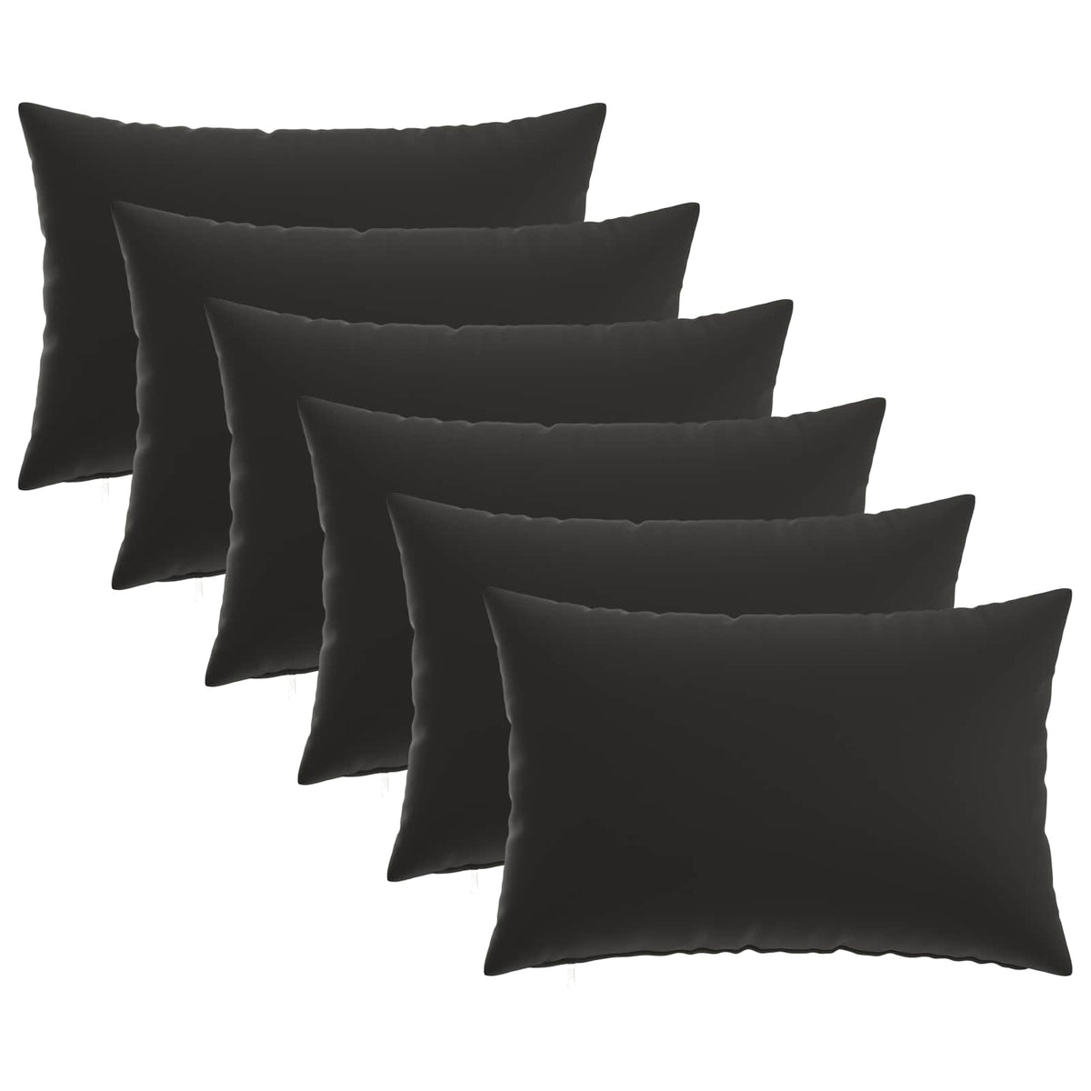 Vidaxl kussensloop 6 pcs heerlen zwart 50 x 80 cm polyester